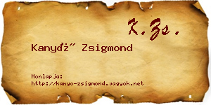 Kanyó Zsigmond névjegykártya